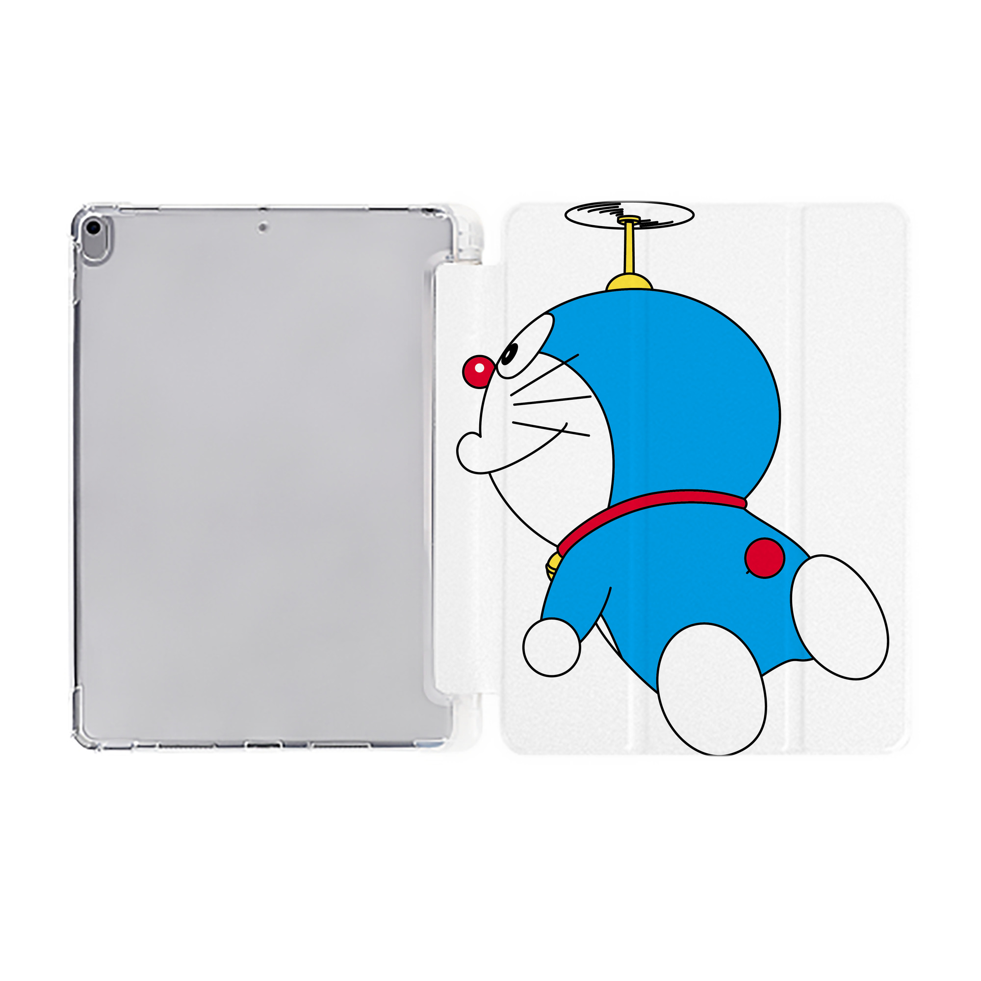 （画像用） ドラえもん Doraemon IPad ケース ペン収納付き 三つ折りスタンド PUレザー×シリコン 対応機種9.5/10.5/10.9インチ